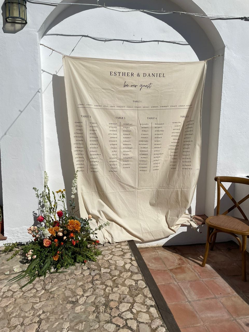 Wedding Seating Chart Signage - Fabric