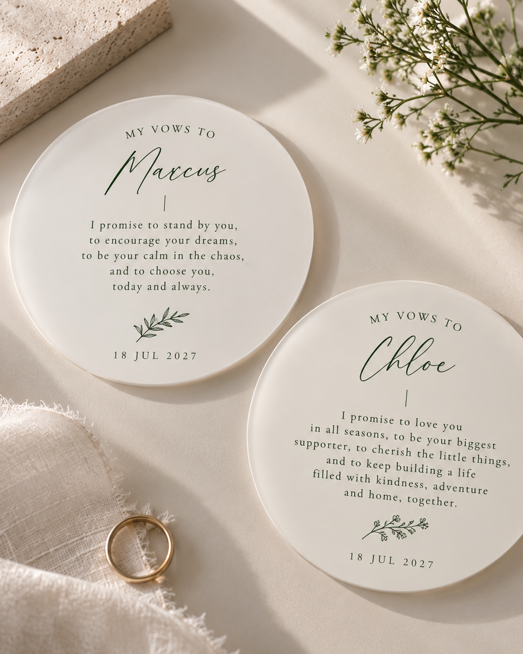 Wedding Vow Cards