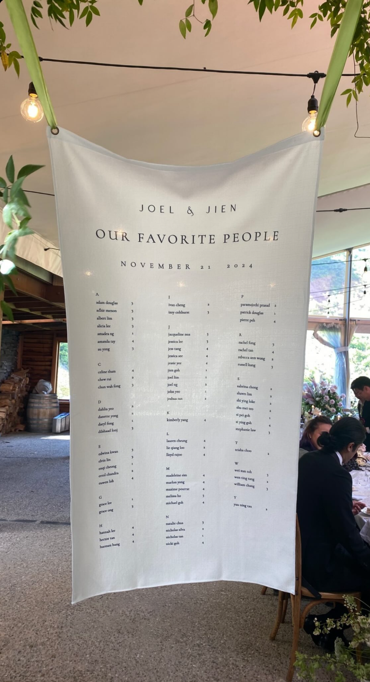 Wedding Seating Chart Signage - Fabric