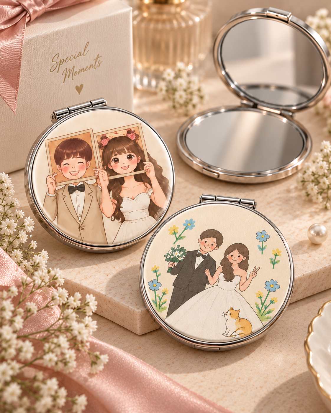 Wedding Compact Mirror Favour