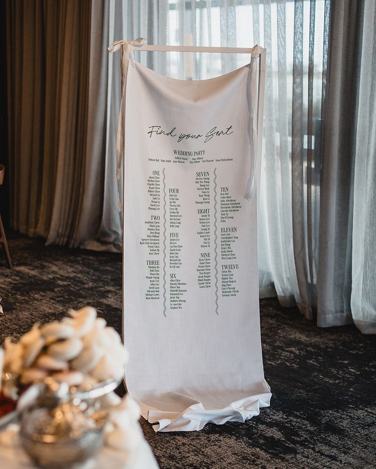 Wedding Seating Chart Signage - Fabric