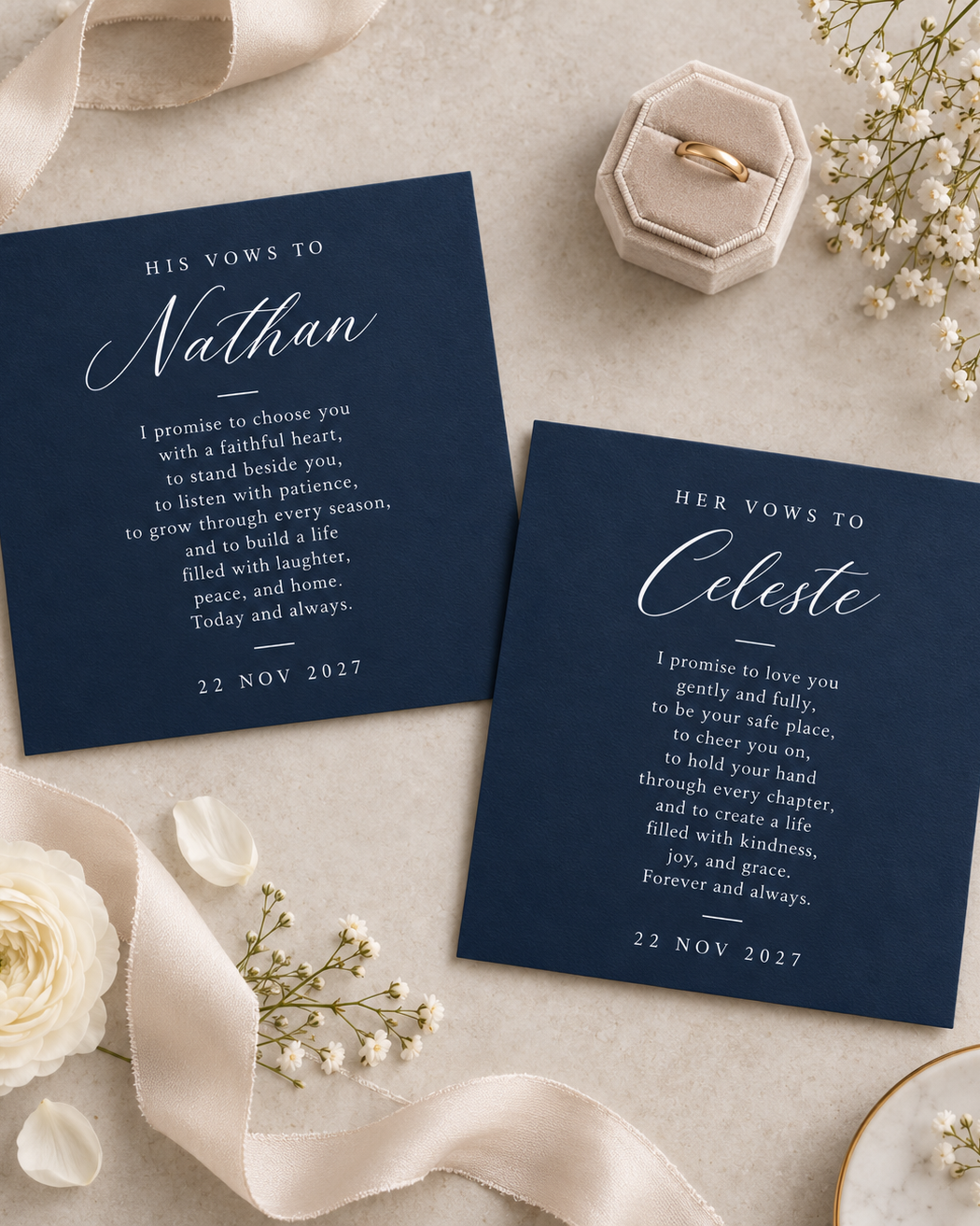 Wedding Vow Cards