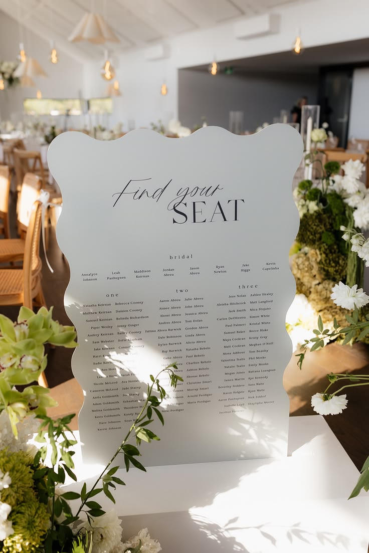 Wedding Seating Chart Signage - Acrylic/Artcard/Foamboard